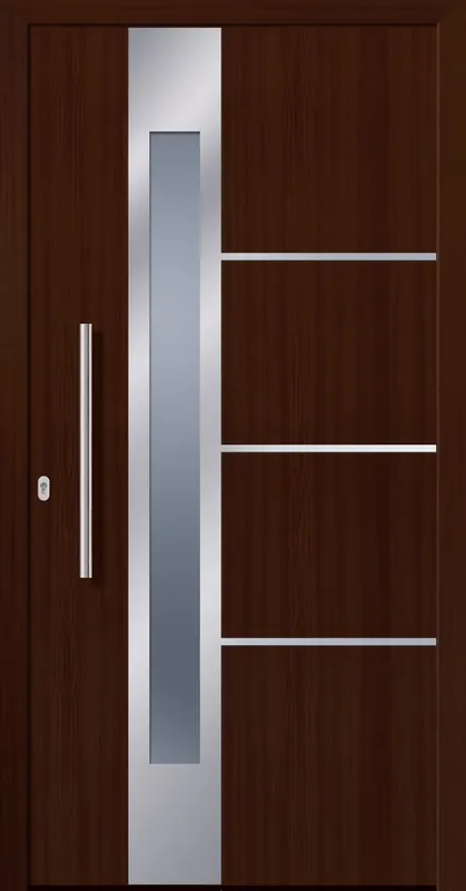 SecuDoor Design 10841D Kunststoffhaustür Nussbaum Neu