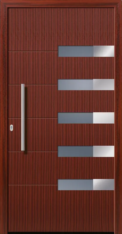 Sonderaktion SecuDoor Design 11132D Kunststoffhaustür Mahagoni