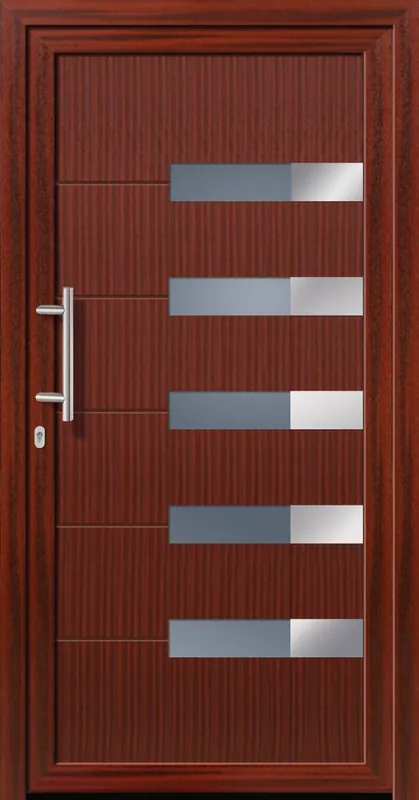 SecuDoor Exclusiv 11132E Kunststoffhaustür Mahagoni Echt