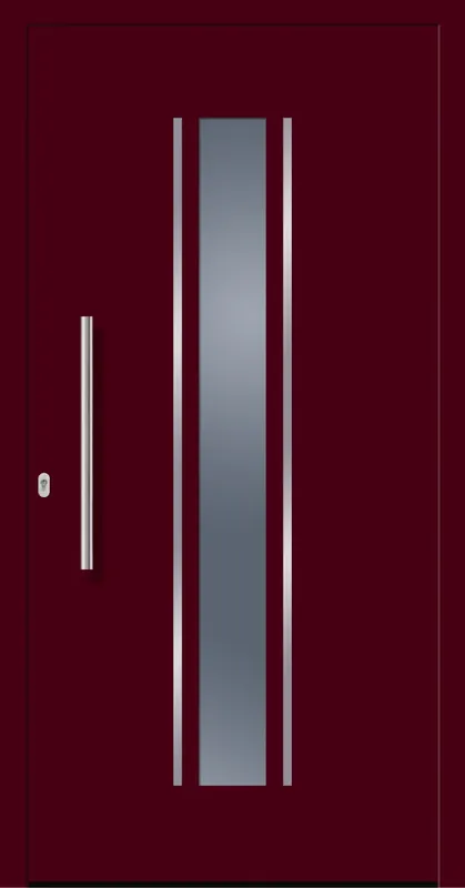 SecuDoor Design 11159D Kunststoffhaustür Weinrot Must-Have