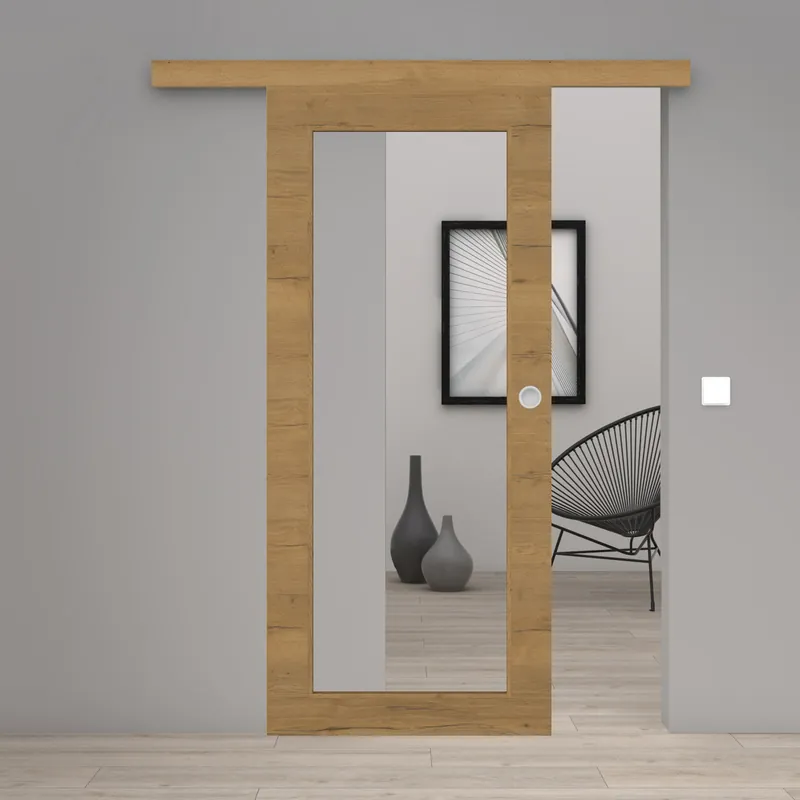 Schiebetür Laminato Eiche Honey Quer CPL XXL-Lichtausschnitt Top-Preis