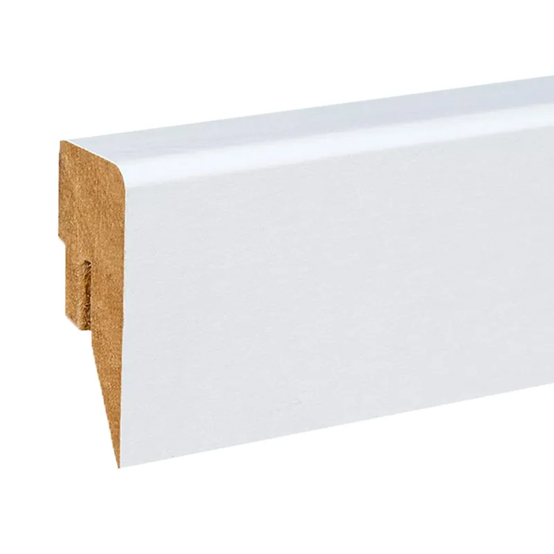 Sonderaktion Kosche | Sockelleiste Cremona-1 | MDF | 71927 | 16 x 40 x 2500 mm | Weiß | Foliert | Abgerundet