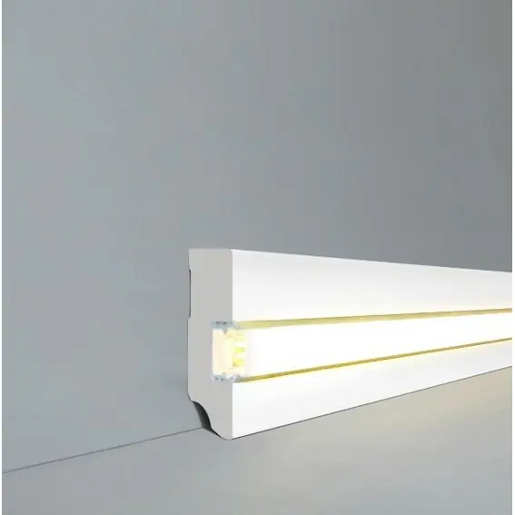 Neu Licht Sockelleiste "Brühl" MDF 19 x 58 x 2500 mm Weiß LED Fußleiste by PROVISTON