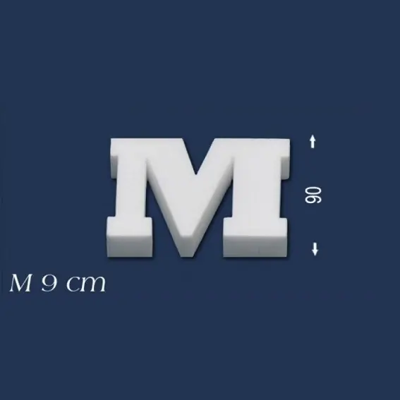 Saisonangebot Wiesemann | Deko Buchstabe "M" | Polystyrol | Höhe: 90 mm | Styropor Buchstabe | 3D Buchstabe