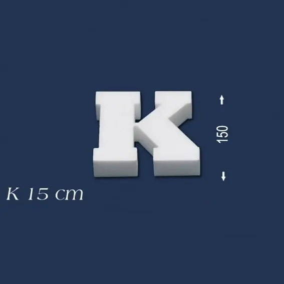 Deko Buchstabe K 150 mm Styropor Buchstabe 3D Buchstabe Weiß Wiesemann Top-Seller