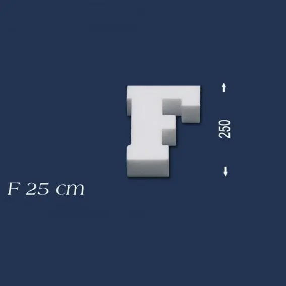 Deko Buchstabe F 250 mm Styropor Buchstabe 3D Buchstabe Weiß Wiesemann Abverkauf