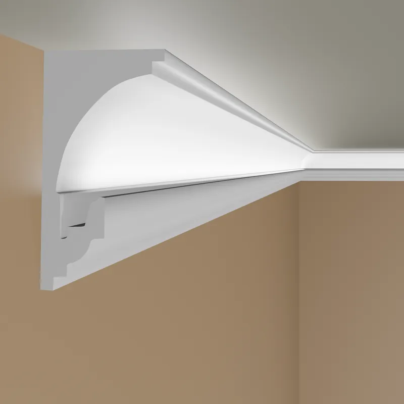 Markenprodukt PROVISTON Lichtleiste "LL1" Polystyrol Stuckleiste 62 x 130 x 2000 mm Weiß Deckenleiste