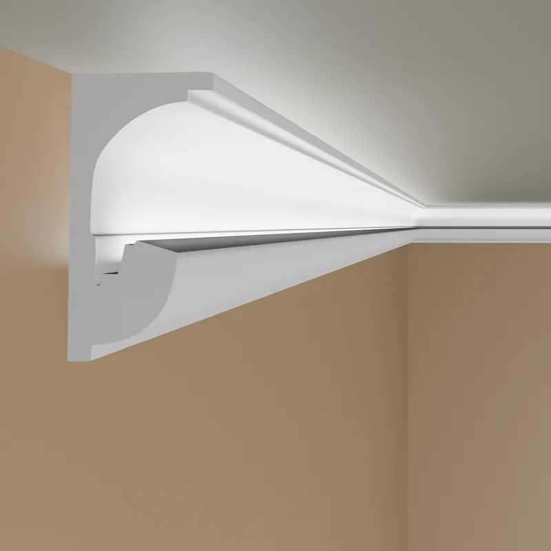 PROVISTON | Lichtleiste "LL4" | Polystyrol Stuckleiste | 64 x 132 x 2000 mm | Weiß | Deckenleiste Angebot