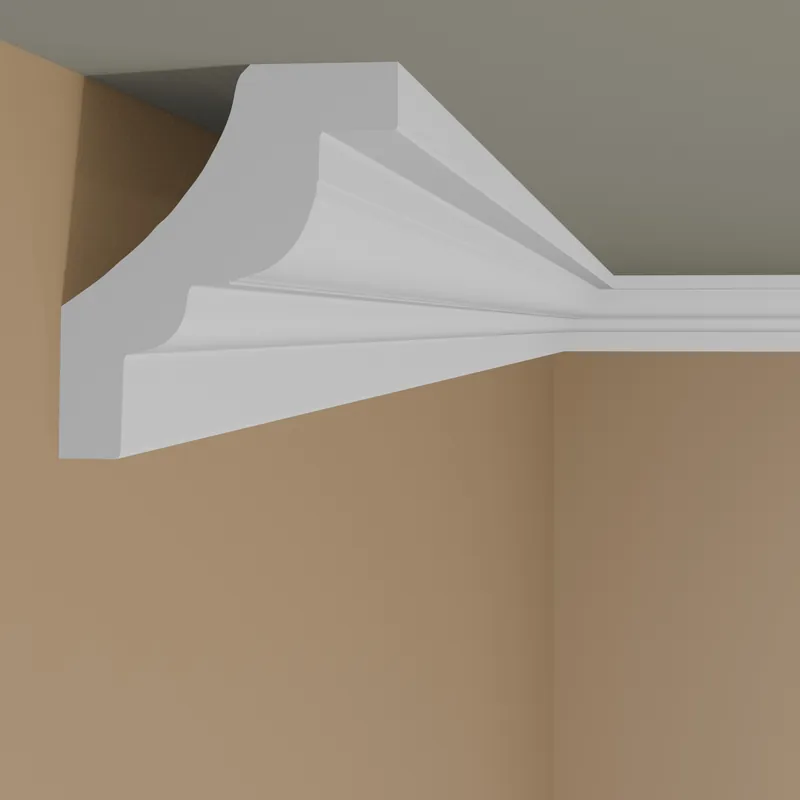 Solange Der Vorrat Reicht Wiesemann | Stuckleiste Roma 28 | Polystyrol | 66 x 72 x 2000 mm | Deckenleiste | Weiß
