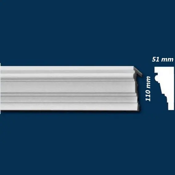 Markenware Wiesemann | Fassadenprofil "FP12" | Fassadenstuck | 51 x 110 x 2000 mm | Innenstuck | Unbeschichtet