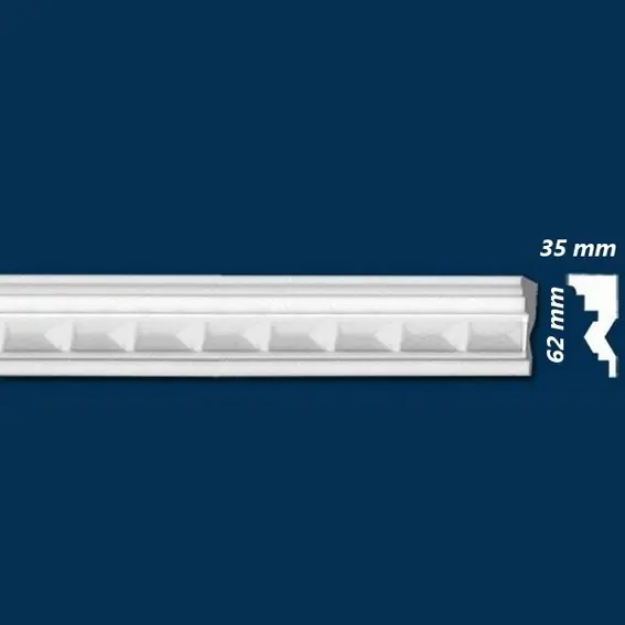Top-Preis Wiesemann | Fassadenprofil "FP3" | Fassadenstuck | 35 x 62 x 2000 mm | Innenstuck | Unbeschichtet