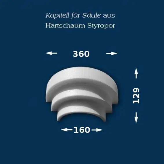 Sale Wiesemann | Säulenkapitell SK4-3" | Polystyrol | 360 x 160 mm | Dekosäule | Zierelement Stucksäule