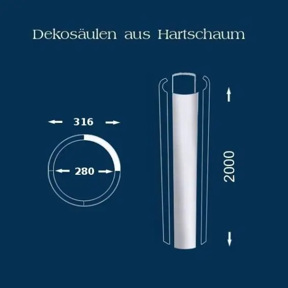 Bestseller Wiesemann | Säulenschaft "SP16" | Polystyrol | 316 x 2000 mm | Säulenprofil | Styroporsäule | glatt