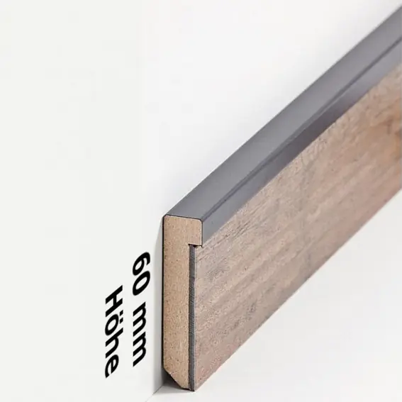 Kracherpreis Sockelleiste Frankfurt MDF 13 x 60 x 2500 mm Fußleiste für Vinylboden by PROVISTON