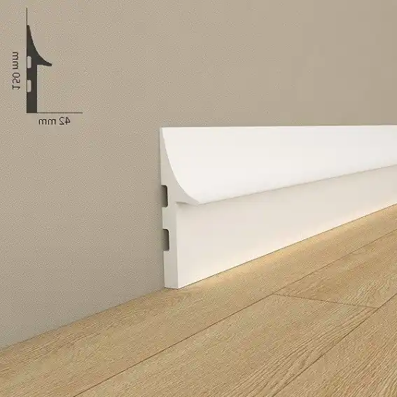 Sofort Bestellen Mardom Decor Licht Sockelleiste Polyurethan 42 x 150 x 2000 cm Weiß moderne Lichtleiste