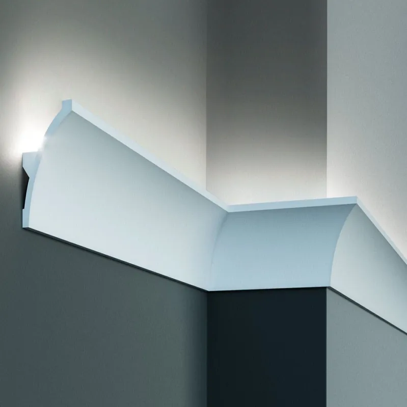 Elite Decor | Innenwinkel "KF702" | Polyurethan | 60 x 80 x 200 mm | Weiß | Stuckleisten Winkel Rabatt