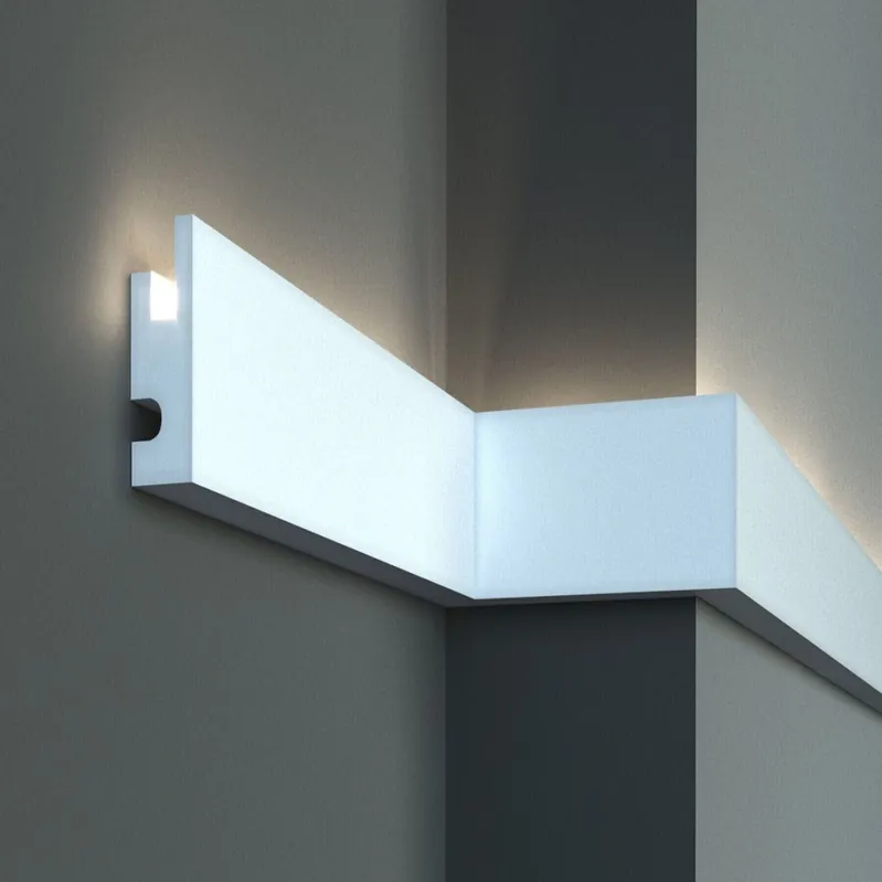 Top-Seller Elite Decor | Außenwinkel "KD301" | Polystyrol | 40 x 90 x 200 mm | Weiß | Stuckleisten Winkel