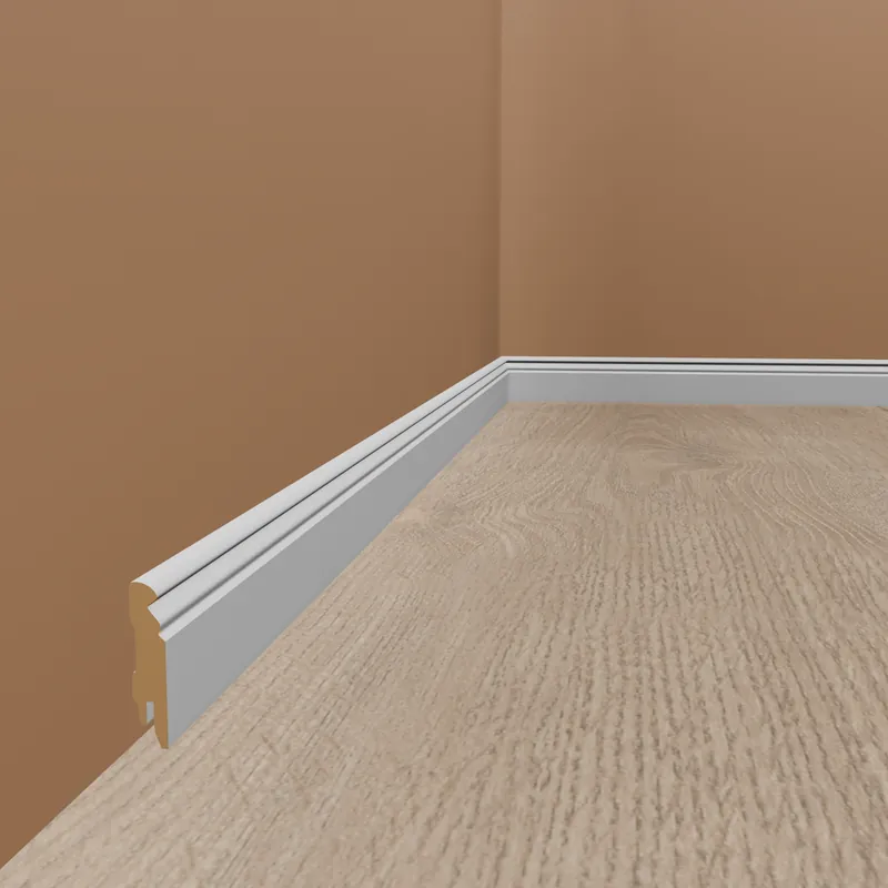 Sonderaktion PROVISTON | Hamburger Sockelleiste | 19 x 80 x 2500 mm | foliert | MDF-Fußleiste | Berliner Profil