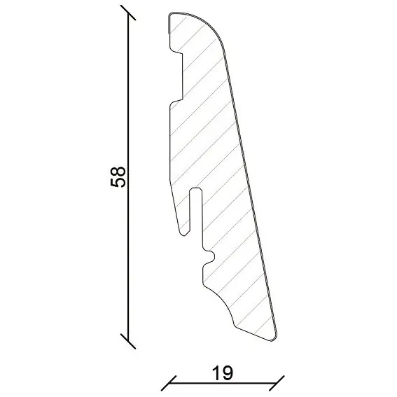PROVISTON Innen- oder Außenwinkel Sockelleiste 19 x 58mm foliert MDF Fußleiste Klick Garantierte Lieferung