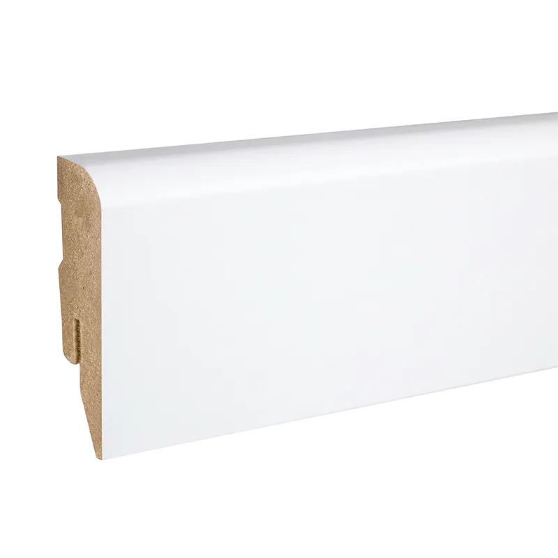 PROVISTON | Fußleiste | weiß foliert | 16 x 58 x 2500 mm | Sockelleiste abgerundet | MDF-Leiste Aktuell