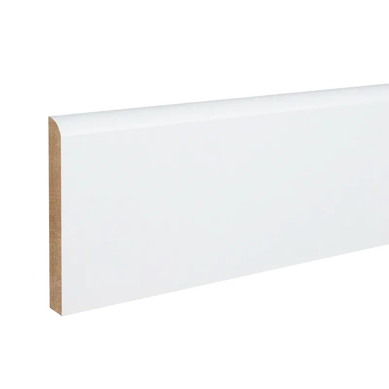 PROVISTON Fußleiste MDF Sockelleiste 10 x 70 x 2000 mm Weiß Foliert Abgerundet Echt