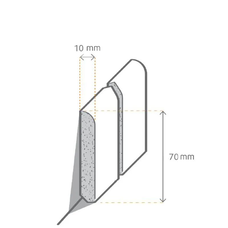 PROVISTON Innen- oder Außenwinkel abgerundete Sockelleiste foliert weiß MDF 10 x 70mm Knallerangebot
