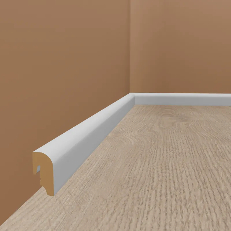 PROVISTON | Sockelleiste | abgerundet | MDF foliert | weiße Fußleiste | 20 x 40 x 2400 mm | modern Sonderangebot