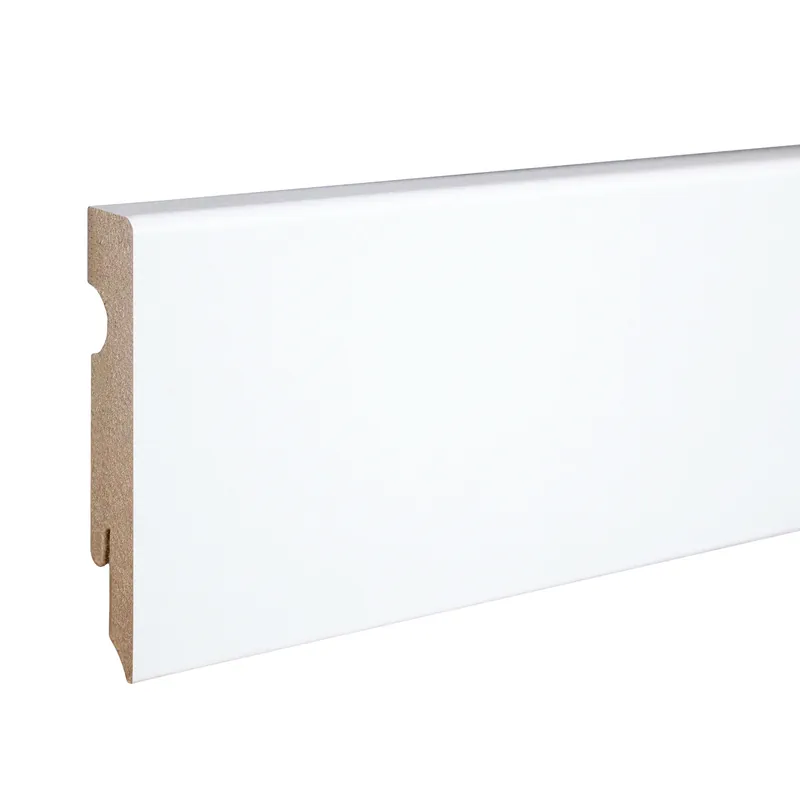 Nur Für Kurze Zeit PROVISTON | eckige Sockelleiste | flache Fußleiste | 15 x 80 x 2400 mm | MDF weiß | folierte Leiste