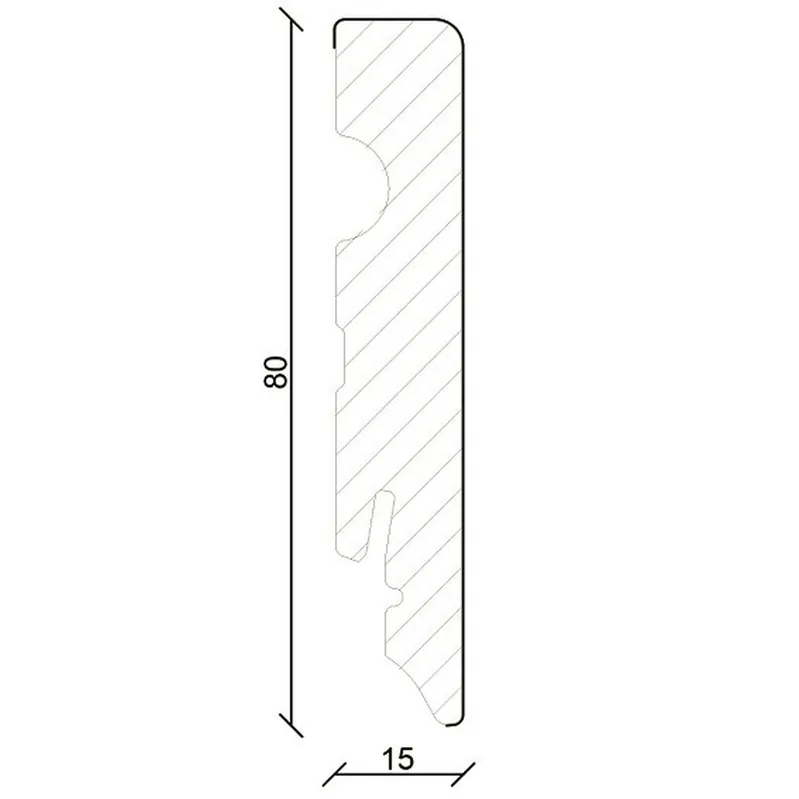 PROVISTON Innen- oder Außenwinkel eckige Sockelleiste 15 x 80mm MDF weiß folierte Leiste Neue Kollektion