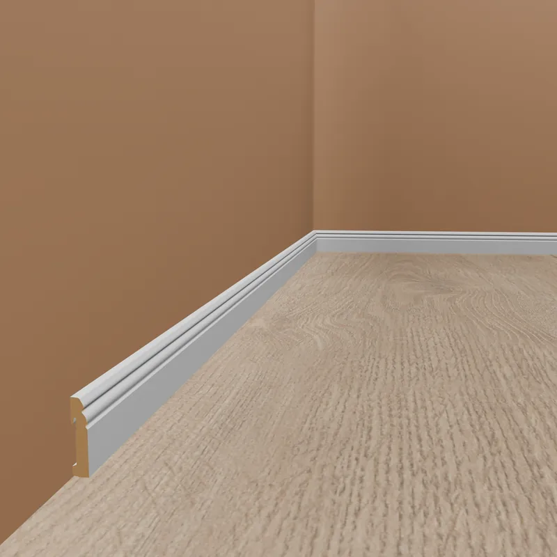 PROVISTON weiße Sockelleiste Hamburger Profil 18 x 90 x 2400 mm MDF folierte Fußleiste Direktkauf