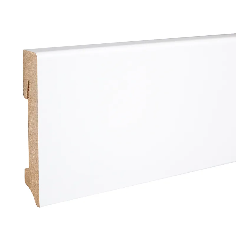Beliebt PROVISTON | eckiges Profil | 16 x 90 x 2400 mm | weiße Sockelleiste | folierte Leiste | Fußleiste