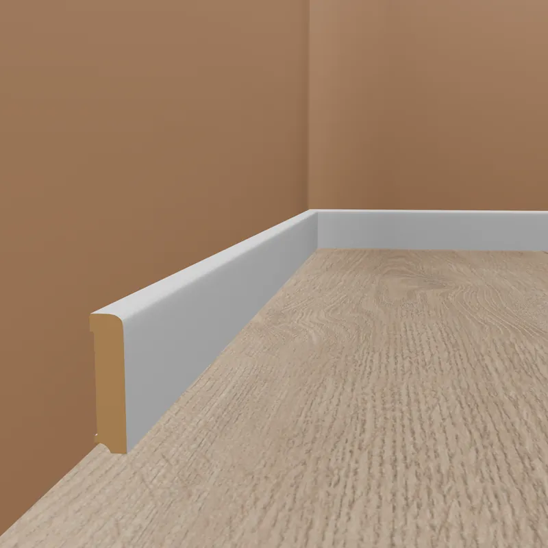 Sockelleiste Eckiges Profil 10 x 58 x 2500 mm MDF foliert Weiß Klassisch by PROVISTON Top-Preis