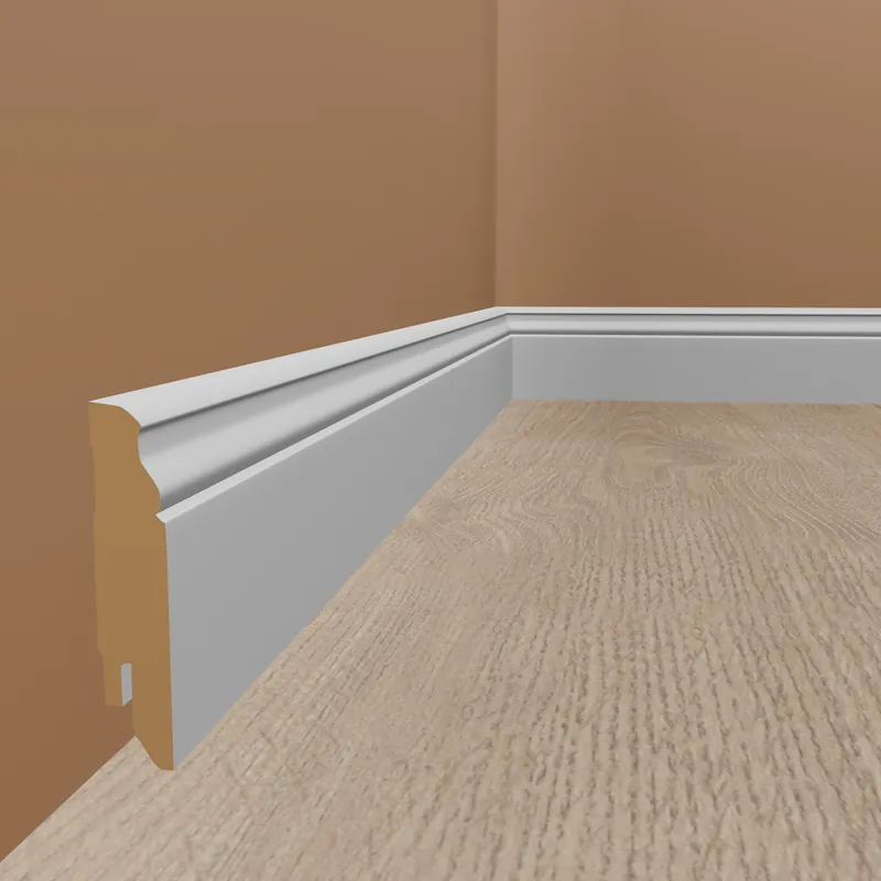 Sockelleiste Berliner Profil 16 x 80 x 2500 mm MDF folie Weiß Hamburger Leiste by PROVISTON Markenprodukt