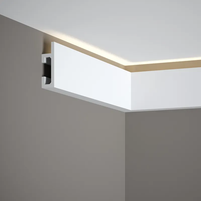 Günstig PROVISTON | Sockelleiste "RM019" | 25 x 80 x 2000 mm | Weiß | Fußleiste | Kabelkanal | Hochwertig