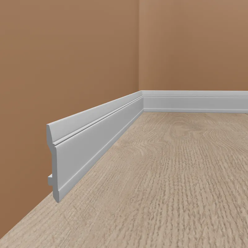 PROVISTON | Sockelleiste "NE361" | 15 x 144 x 2000 mm | Weiß | Fußleiste | Kabelkanal | Hochwertig Highlight