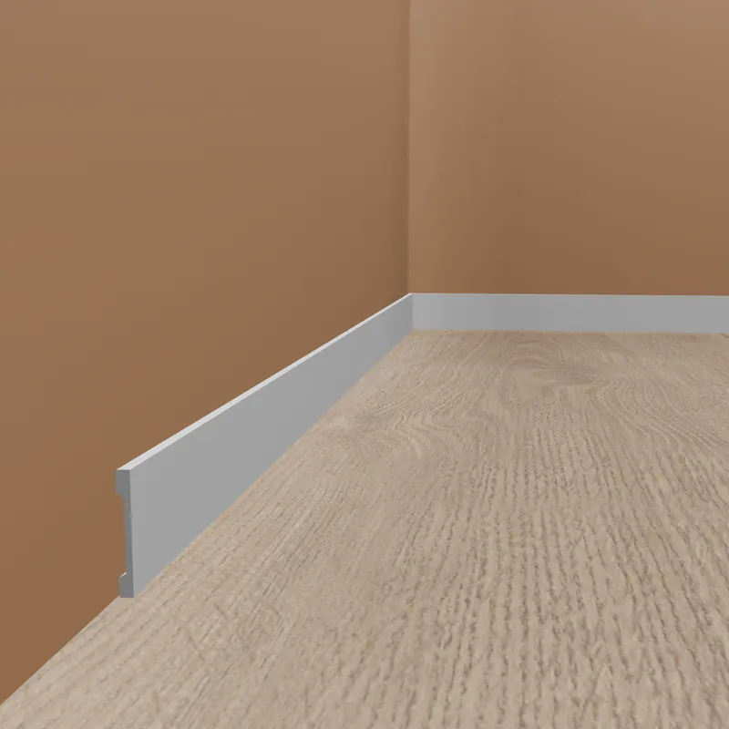 Neuheit PROVISTON | Sockelleiste "NE013P" | 10 x 100 x 2000 mm | Satin Weiß | Fußleiste | Wohndekoration