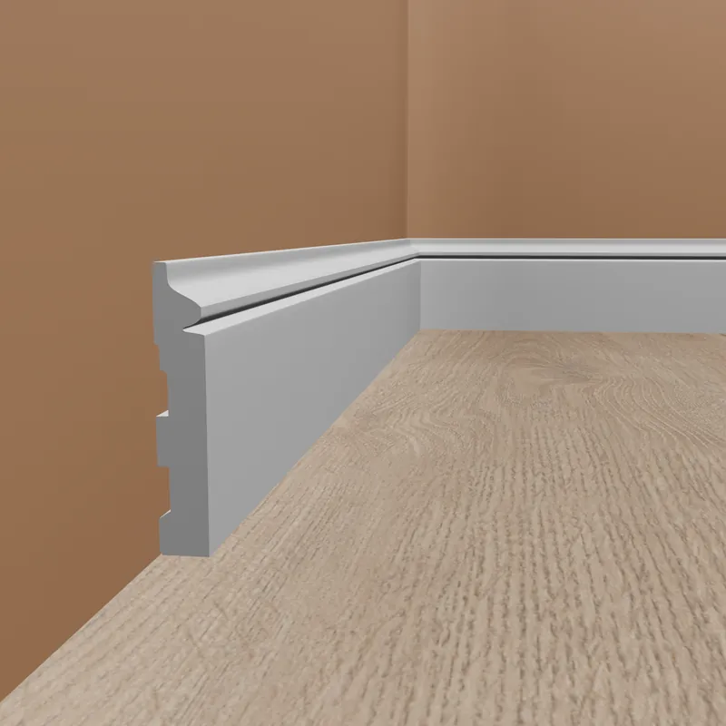 PROVISTON | Sockelleiste "NE358" | 14 x 117 x 2000 mm | Weiß | Fußleiste | Kabelkanal | Hochwertig Expressversand