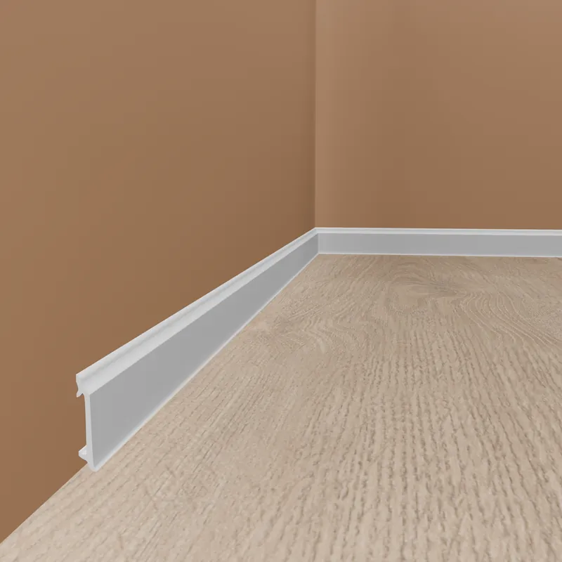PROVISTON | Sockelleiste "NE8300P" | 17 x 82 x 2000 mm | Satin Weiß | Fußleiste | Mit Kabelkanal Markenware