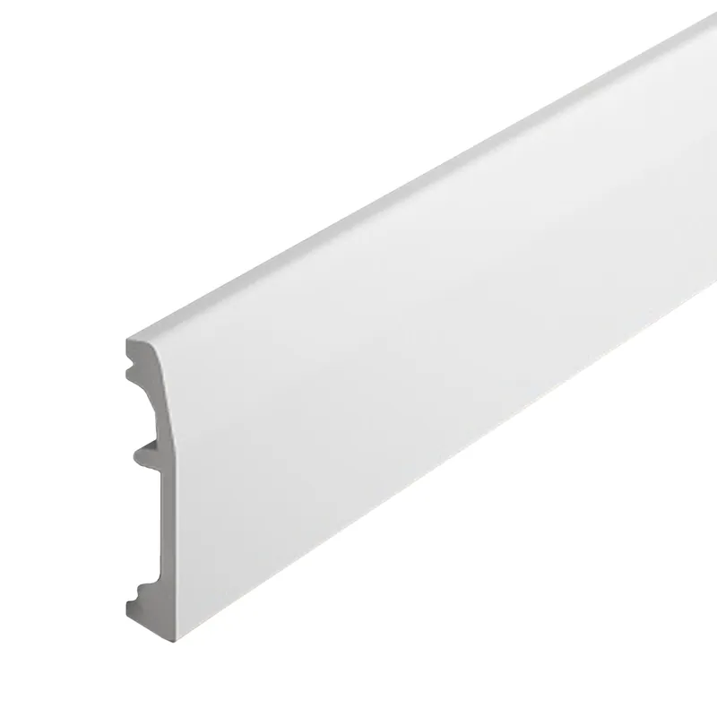 PROVISTON | Sockelleiste "NE017P" | 14 x 69 x 2000 mm | Satin Weiß | Fußleiste | Mit Kabelkanal Top-Seller