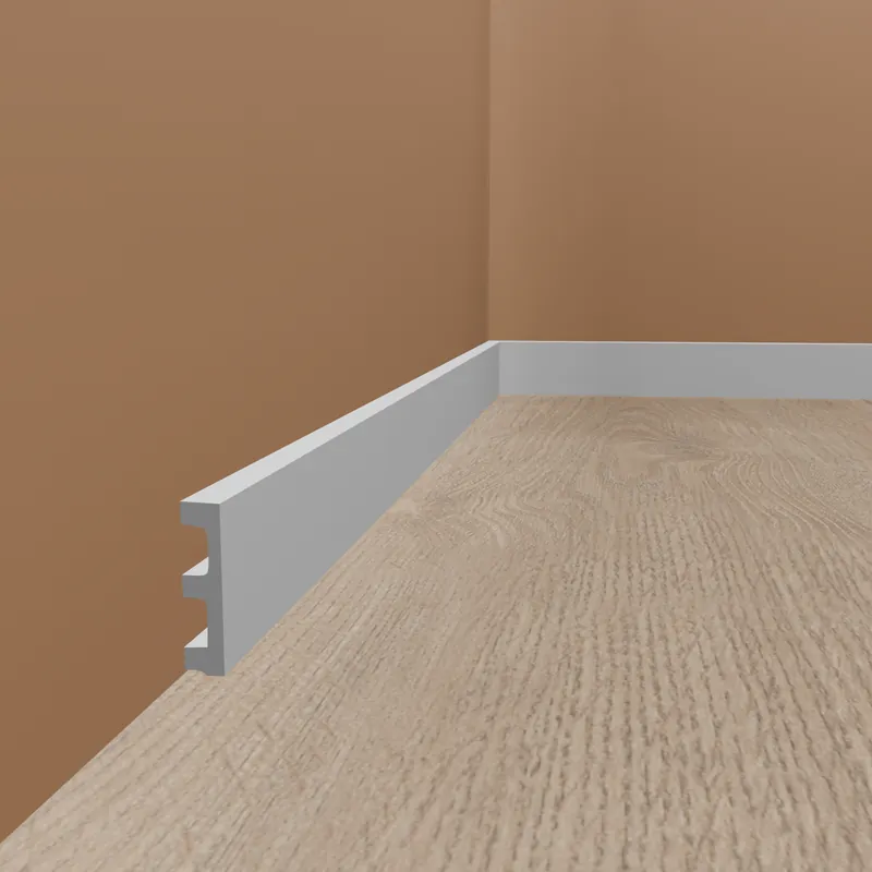 Angebot PROVISTON | Sockelleiste "NE014" | 14 x 80 x 2000 mm | Weiß | Fußleiste | Kabelkanal | Hochwertig
