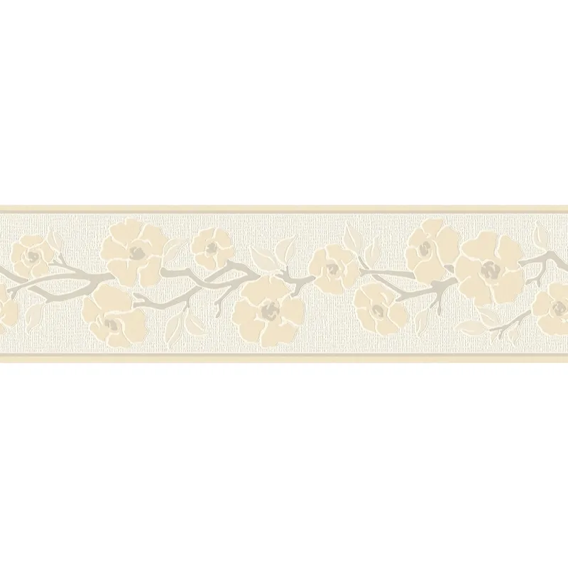 Abverkauf A.S. Creation | Only Borders 11 | 384317 | Vliesbordüre | Blumenoptik | 5.00 x 0.17 m | Beige