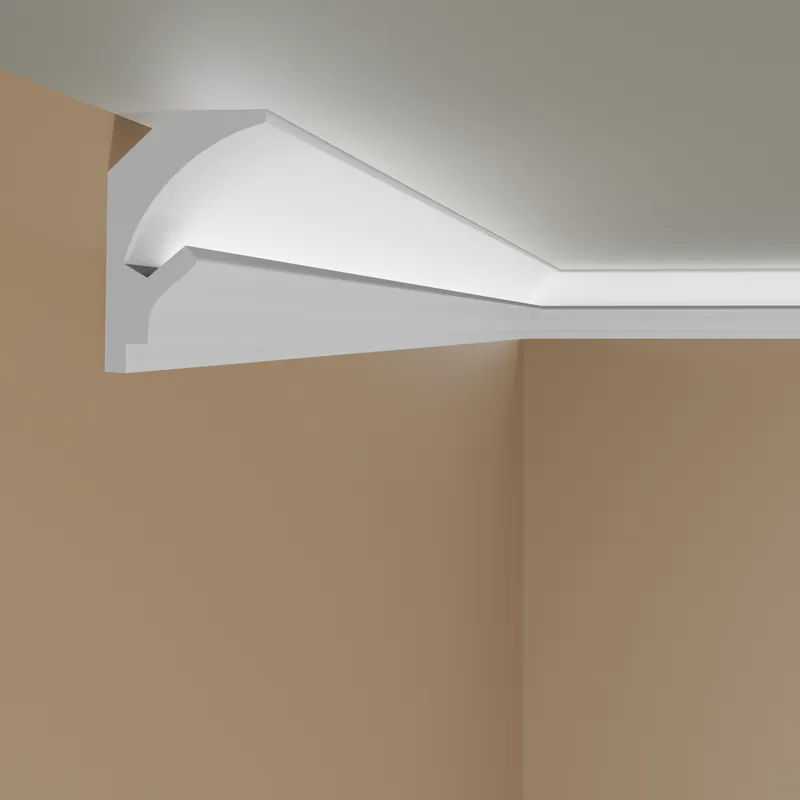 Elite Decor Lichtleiste KD205 Polystyrol 90 x 150 x 1150 mm Weiß Styropor Stuckleiste Deckenleiste Online Kaufen
