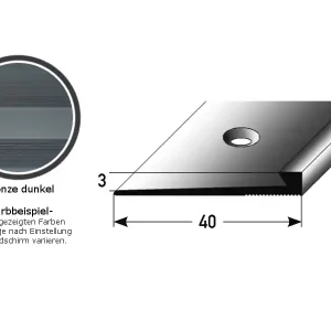 Schneller Versand Auer Einfass- & Abschlussprofile Blackwater H 3 mm B 40 mm L 2700 mm Aluminium eloxiert
