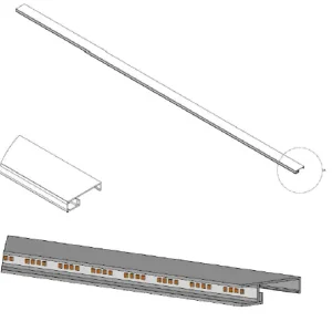 Nur Heute NMC | LED Licht-Fußbodenleistenrahmen | WALLSTYL | Aluminium | 17 x 60 mm | Für NMC Fußbodenleisten