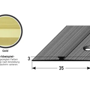 Auer Einfass & Abschlussprofil Rathmore Höhe 3 - 5 mm Breite 35 mm Länge 2700 mm Aluminium Geprüft