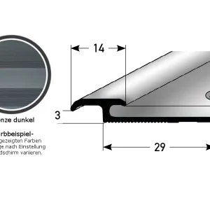 Preisknaller PROVISTON Einfass- & Abschlussprofile Leicester Breite 29 mm Einfasshöhe 3 - 7 mm Aluminium