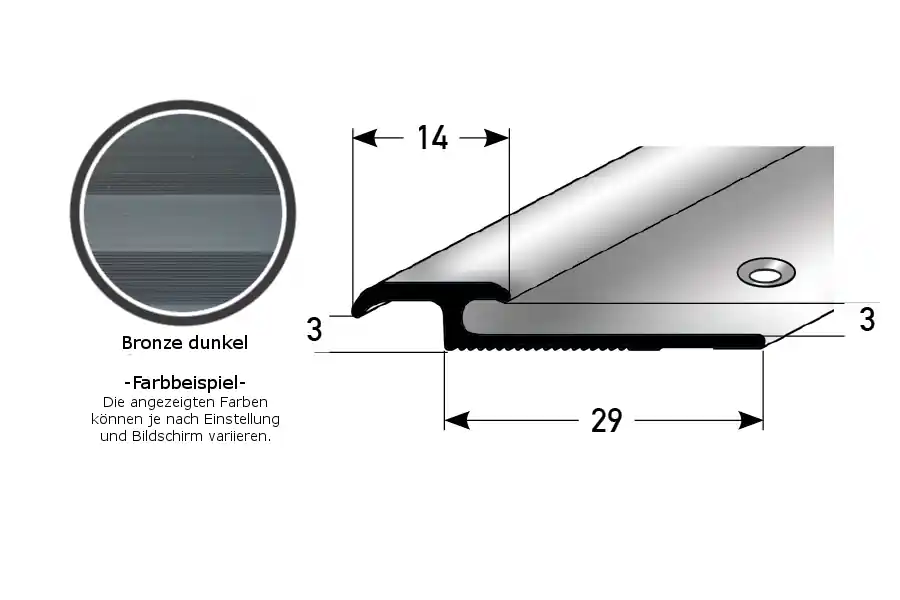 Preisknaller PROVISTON Einfass- & Abschlussprofile Leicester Breite 29 mm Einfasshöhe 3 - 7 mm Aluminium
