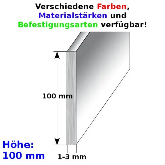 Top-Preis Auer Sockelleiste Metall H 100 mm Sockelleiste Aluminium Wasserfest Modern