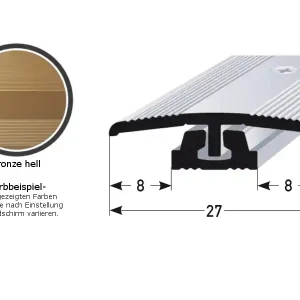 Sichere Zahlung Auer Übergangsprofil Wallingford B 27 mm Einfasshöhe 4 - 7 mm Übergangsschiene Aluminium