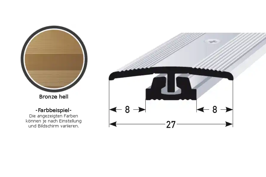 Sichere Zahlung Auer Übergangsprofil Wallingford B 27 mm Einfasshöhe 4 - 7 mm Übergangsschiene Aluminium